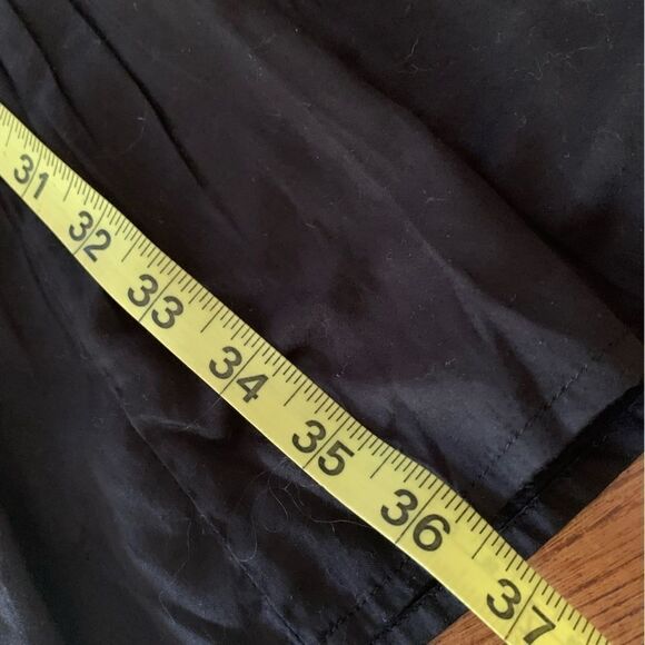 GAP MilkMaid Smocked Waist Peasant Sleeve Cotton Dress Black Sz L Tall - Picture 8 of 10